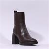 Wonders Vera Platform Block Heel Boot - Brown Leather